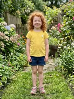 Photo of a smiling girl used to make her book